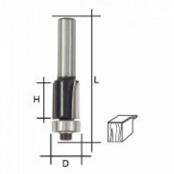 Фреза кромкова пряма, DxHxL= 8x20x68мм FIT
