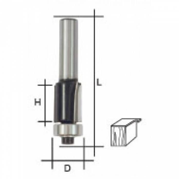Фреза кромкова пряма, DxHxL= 8x20x68мм FIT