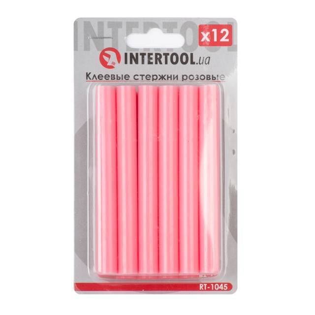 Комплект клейових стрижнів рожевих, 11,2×100 мм, 12 шт. INTERTOOL RT-1045