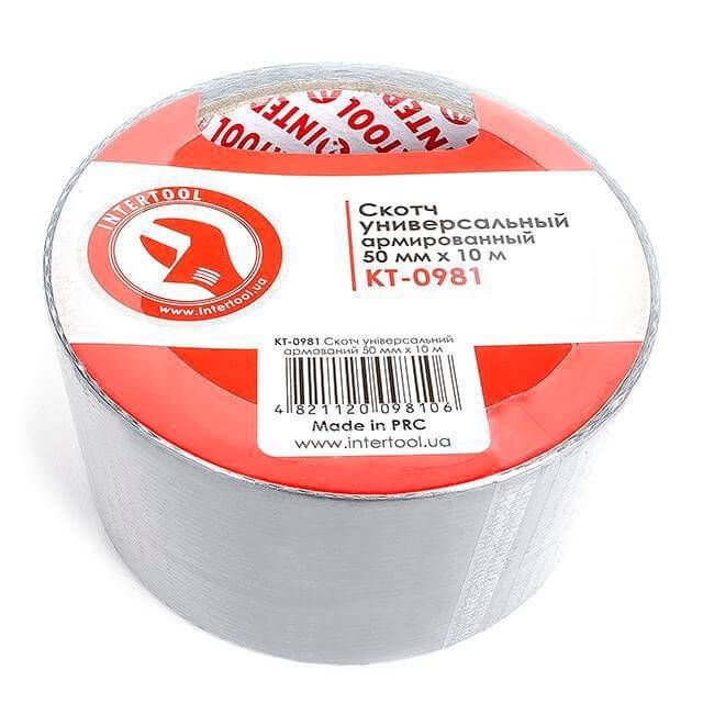 Скотч універсальний армований, 10 м, 50 мм INTERTOOL KT-0981