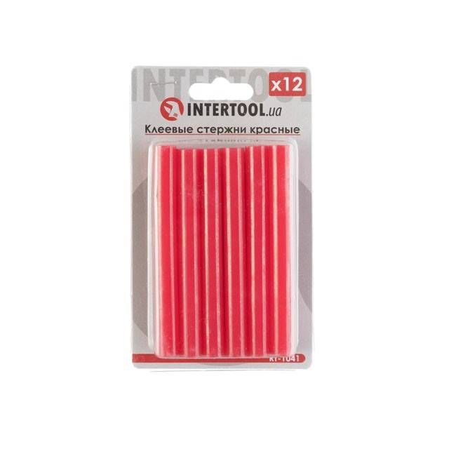 Комплект клейових стрижнів червоних, 11,2×100 мм, 12 шт. INTERTOOL RT-1041