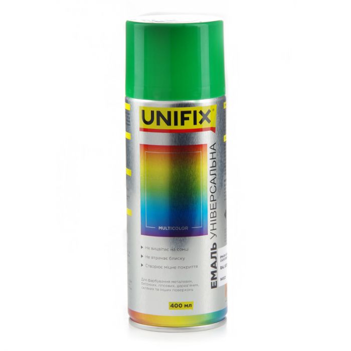 Емаль акрилова універсальна RAL 6018 Салатовий гл. 400мл UNIFIX