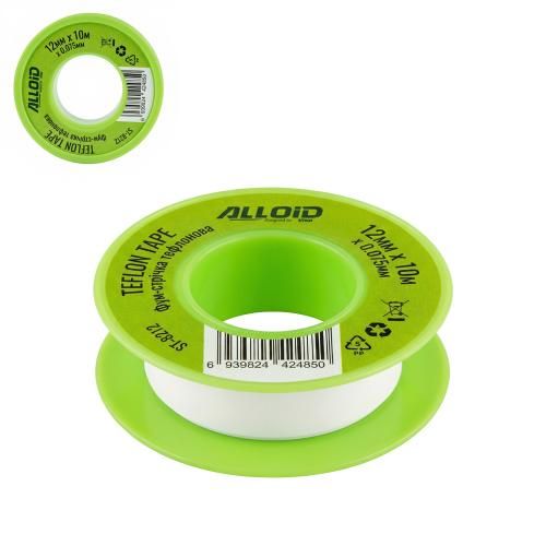 Alloid. Фум-стрічка тефлонова 12мм х 0,075мм х 10м