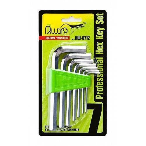 Alloid. Набір ключів – шестигранні, вигнуті. 7 ін. 2,5-10 мм. (НШ-0712)