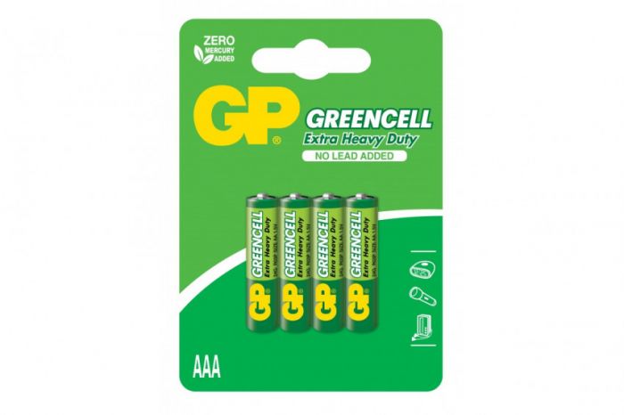 Батарейка GP GREENCELL 1.5V сольова  24G-U4,R03 блістер