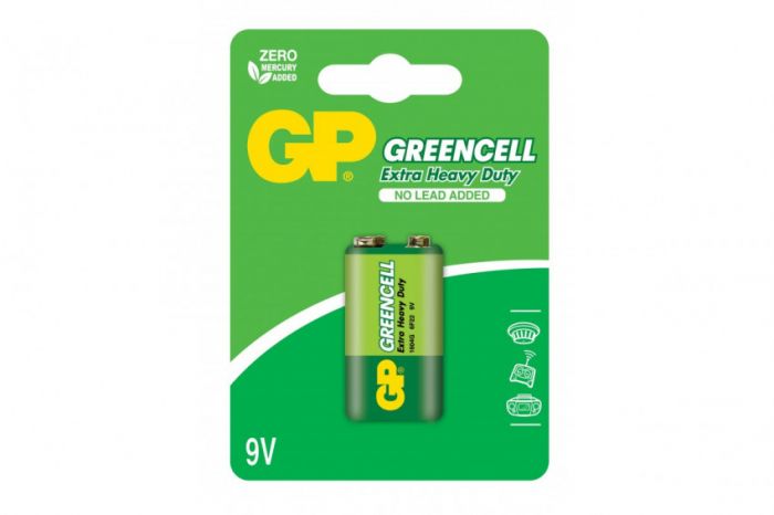 Батарейка GP GREENCELL 9.0V сольова, 1604GLF-U1,6F22