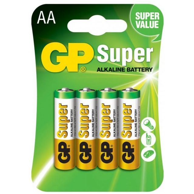 Батарейка GP SUPER ALKALINE 1.5V 15A-U4,LR6,AA блістер