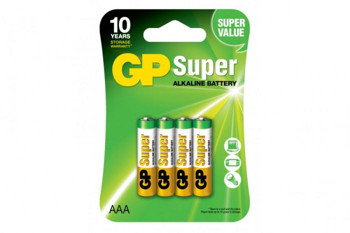 Батарейка GP SUPER ALKALINE,24A-U4,LR-03,AAA блістер