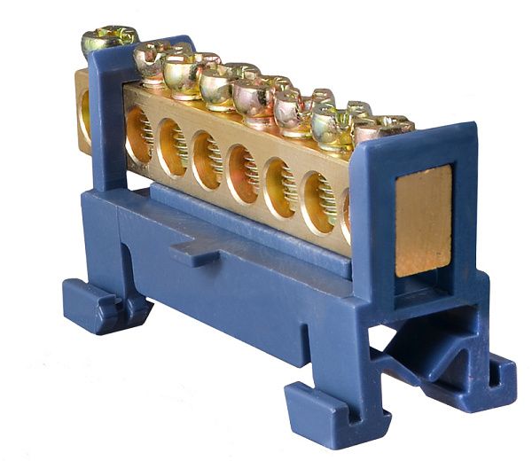 BC-508 6х9 8 відп. Нульова шина з ізолятором на Din-рейці