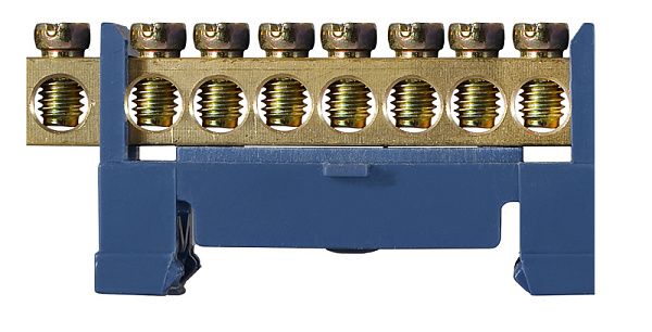 BC-508 6х9 8 відп. Нульова шина з ізолятором на Din-рейці