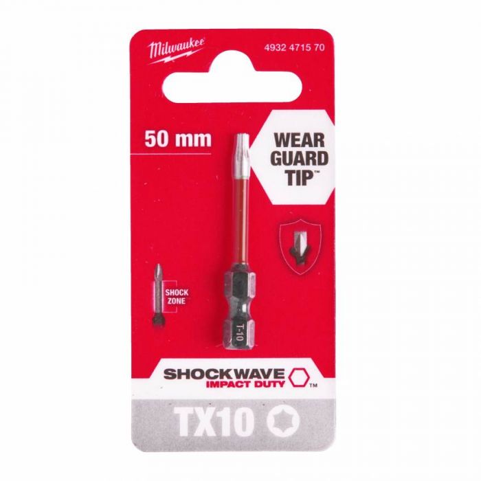 Біт SHOCKWAVE MILWAUKEE, TX10, 50 мм (1шт); пухир