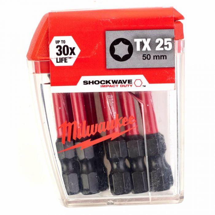 BIT SHOCKWAVE MILWAUKEE, TX25, 50 мм, (10 шт.)