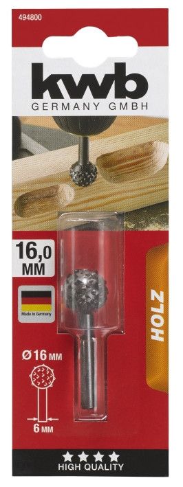 Бор-Фреза дерево сферічна 16 мм KWB