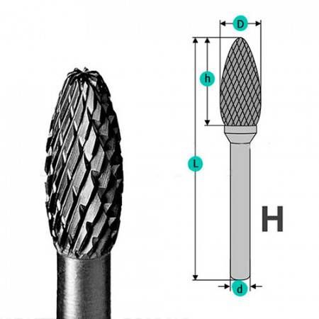 Борфреза тип Н 8*20*6 мм