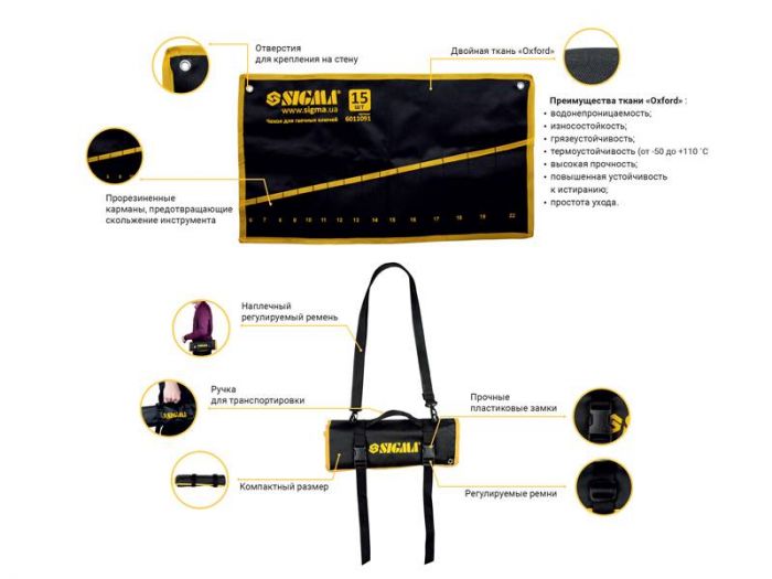 Чохол для гайкових ключів 12шт (big) Sigma (6011071)