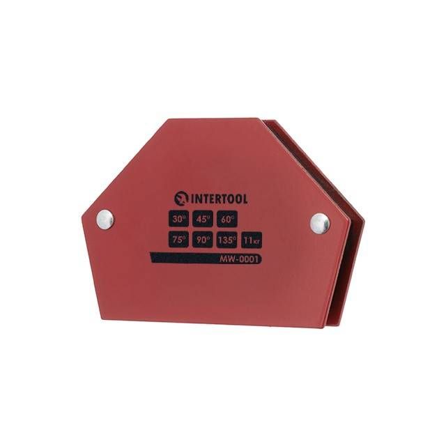 Тримач магнітний для зварювання, трапеція, 30°, 45°, 60°, 75°, 90°, 135°, 11 кг, 100×68×14 мм INTERTOOL MW-0001