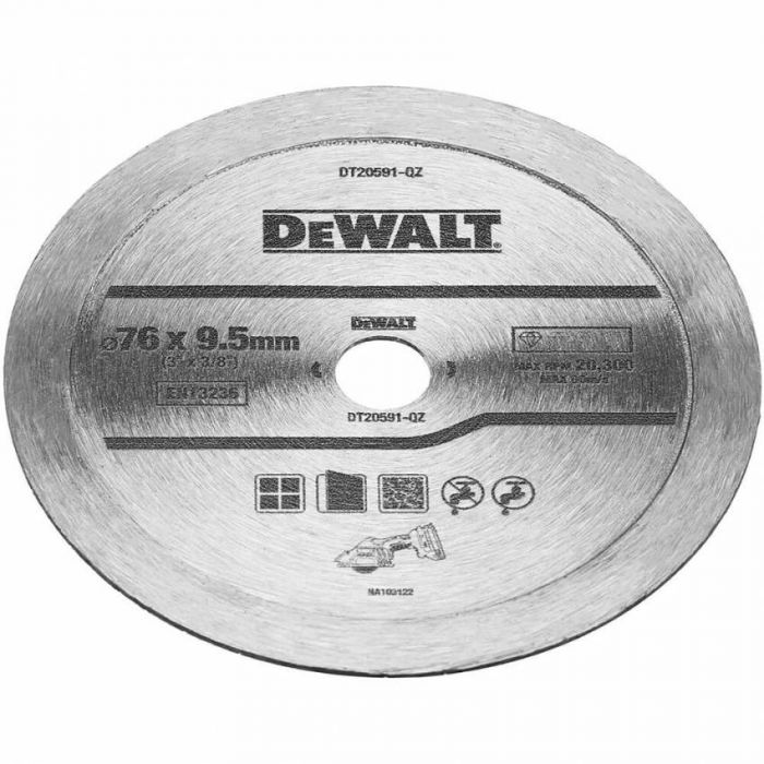Диск алмазний 76 х 1,0 х 9,5 мм DeWALT DT20591