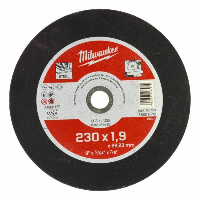 Диск відрізний MILWAUKEE, SCS 41/230х1,9, Ø230мм