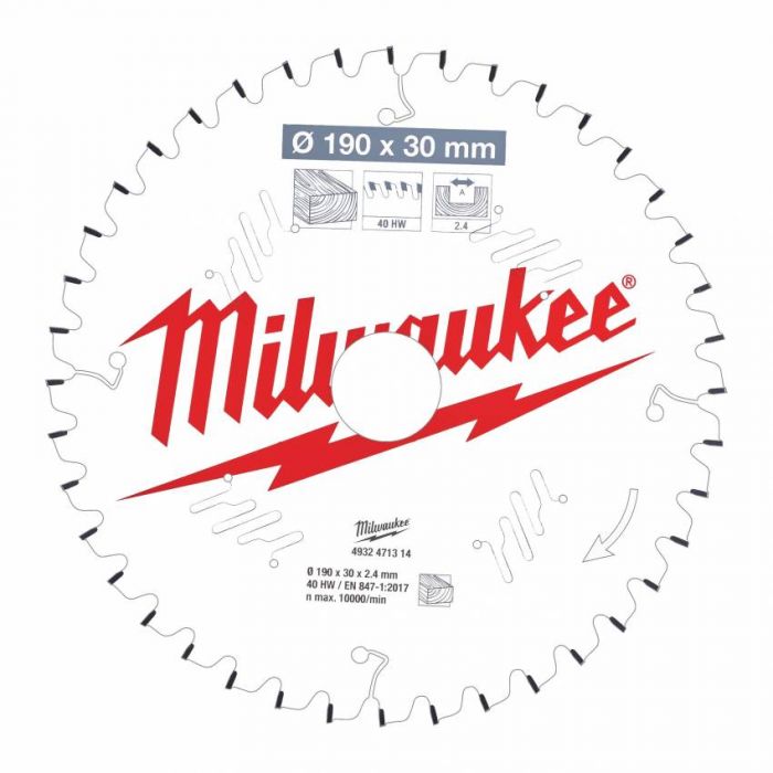 Диск пильний MILWAUKEE, Ø250/30мм, 40 зуб.