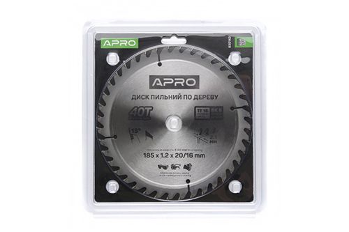 Диск пильний по дереву 185х20(16)х40Т APRO