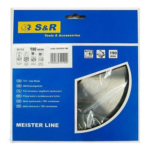 Диск пиляльний S & R Meister UniCut 190x30x2,4 мм