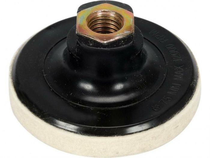 Диск з войлоком для полірування YATO Ø= 75 мм, h= 10 мм, різьбове кріплення М14