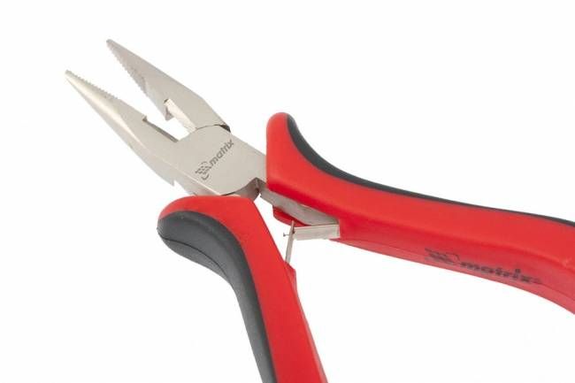 Довгогубці Mini, 130 мм, нікельовані, прямі, авторозжим, двокомпонентні рукоятки, MTX