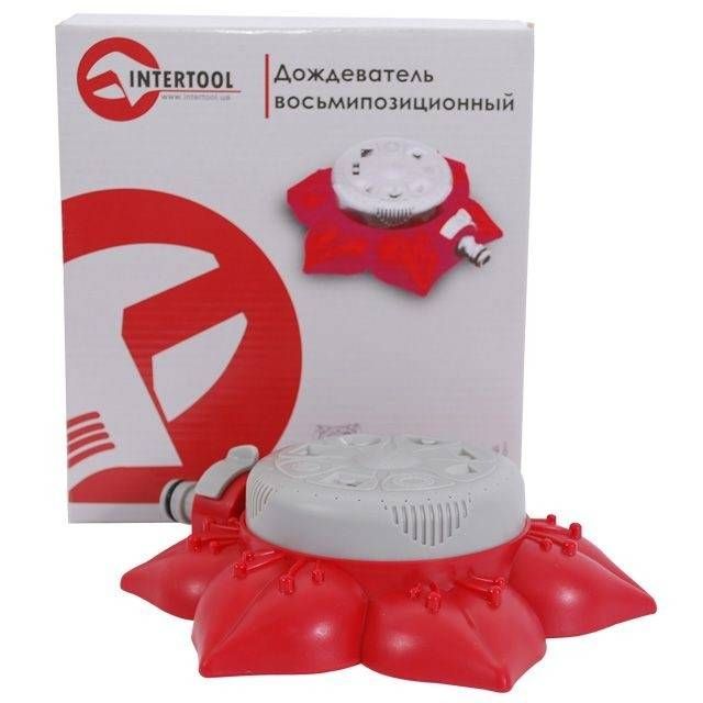 Дощувач на базі "Квітка", 8 режимів, зона поливу до 5 м, матеріали: PP, ABS INTERTOOL GE-0072