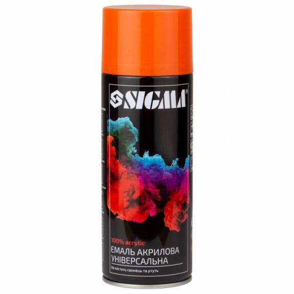 Емаль аерозольна акрилова 400мл RAL 2004 оранжевий глянець SIGMA (2737031) Емаль аерозольна акрилова 400мл RAL 2004 оранжевий глянець SIGMA (2737031)