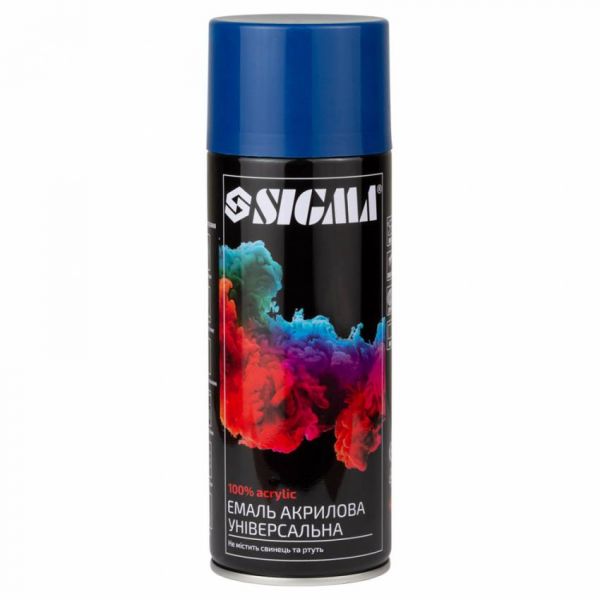 Емаль аерозольна акрилова 400мл RAL 5005 синій глянець SIGMA (2737121) Емаль аерозольна акрилова 400мл RAL 5005 синій глянець SIGMA (2737121)