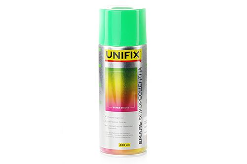Емаль акрилова флуоресцентна RAL 6038 Зелений 400мл UNIFIX
