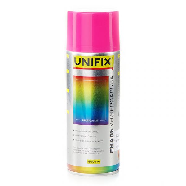 Емаль акрилова універсальна RAL 4003 Рожевий гл. 400мл UNIFIX Емаль акрилова універсальна RAL 4003 Рожевий гл. 400мл UNIFIX
