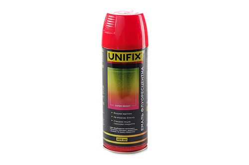 Емаль акрилова флуоресцентна Червоний 400мл UNIFIX