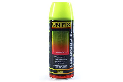 Емаль флуоресцентна акрилова жовтий 400мл UNIFIX