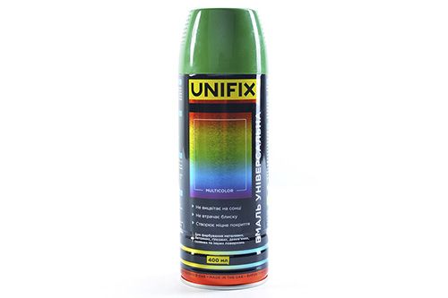 Емаль універсальна акрилова RAL6002 зелений листяний глянець 400мл UNIFIX Емаль універсальна акрилова RAL6002 зелений листяний глянець 400мл UNIFIX