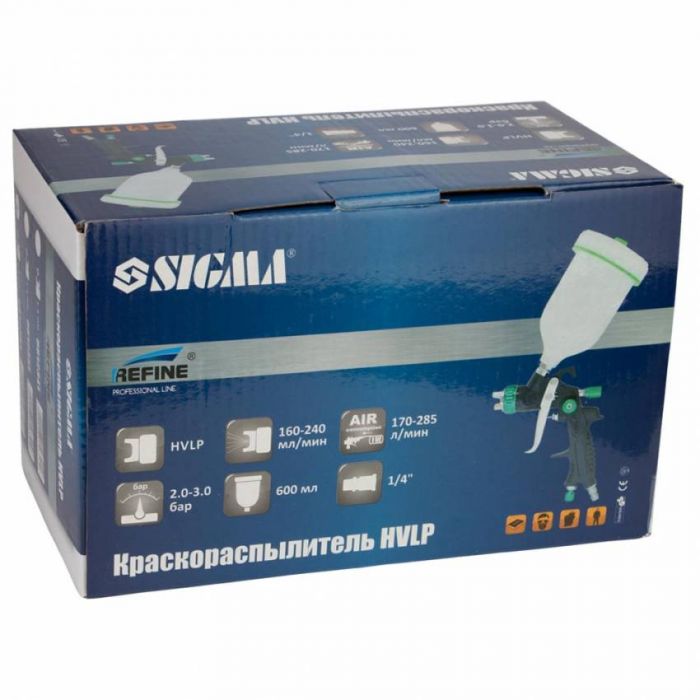 Фарборозпилювач HVLP Ø1.4мм 170-285л/хв 2-3бар в/б 600мл (пласт) Refine (6812351)