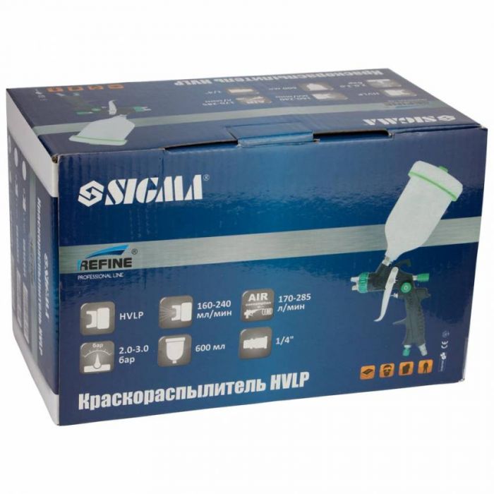 Фарборозпилювач HVLP Ø1.8мм 170-285л/хв 2-3бар в/б 600мл (пласт) Refine (6812381)