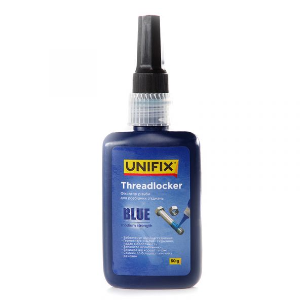 Фіксатор різьби для розбірних з'єднань синій 50г UNIFIX