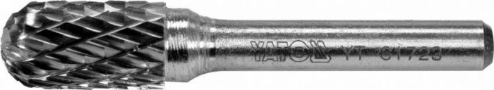 Фреза циліндрична заокруглена з карбіду вольфраму YATO, Ø= 10 мм, l= 56/16 мм, зі шпинделем Ø= 6 мм