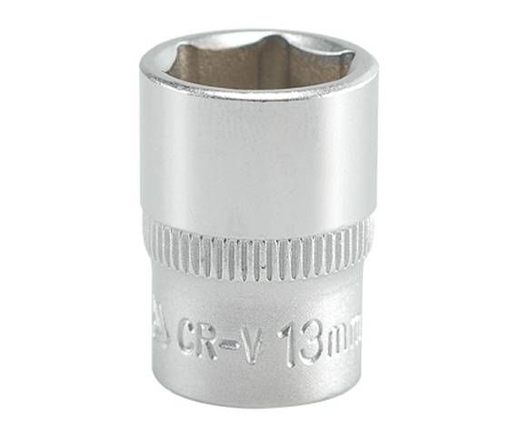 Головка 6-гранна коротка YATO із квадром. 1/4", М=13 мм, L=25 мм, [10/200/400]