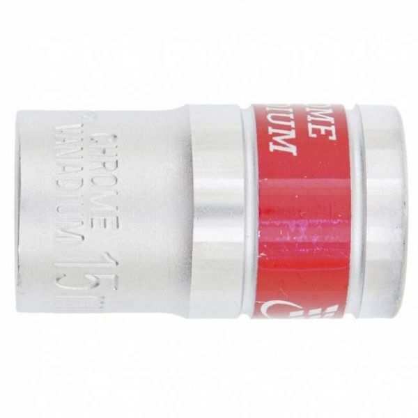 Головка торцева, 15 мм, 6-гранна, CrV, під квадрат 1/2", хромована MTX MASTER Головка торцева, 15 мм, 6-гранна, CrV, під квадрат 1/2", хромована MTX MASTER