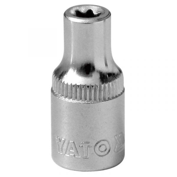 Головка торцева "Torx" Хром-ван YATO. до квадр. 1/4", Е4, l=25 мм [24/240/480]
