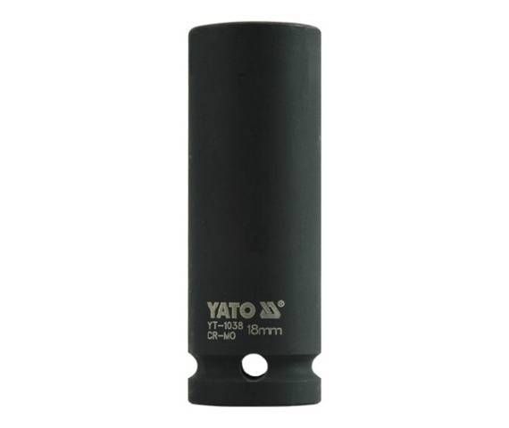 Головка торцева ударна YATO глибока 6-гранна. квадр.1/2", М = 18мм, l = 78мм, [24/96]