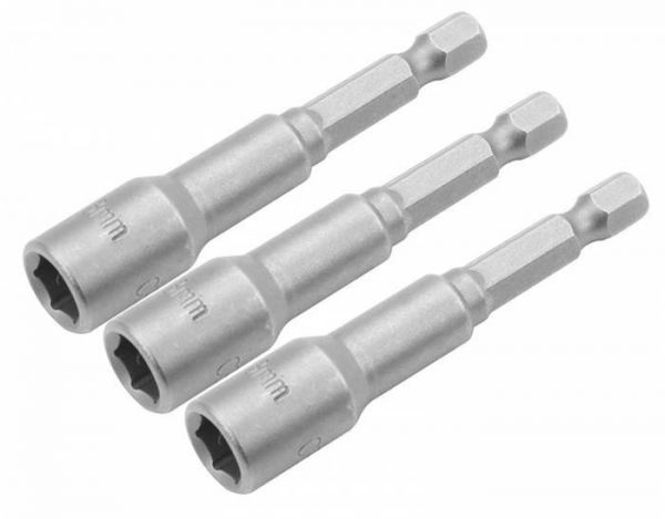 Головки магнітні 10мм 1/4" х65мм 3шт Головки магнітні 10мм 1/4" х65мм 3шт