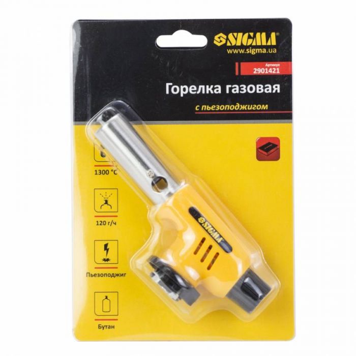 Пальник газовий з керамічним соплом та п'єзопідпалом Sigma (2901421)