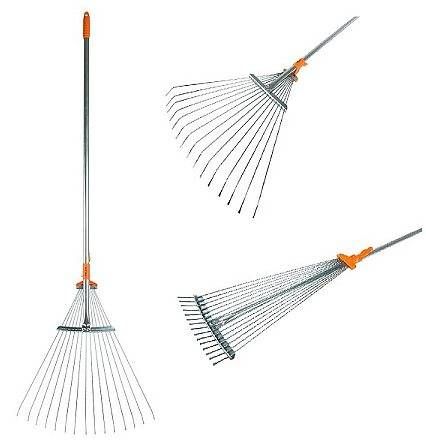 Граблі віялові розсувні 15 зубів. Металеві живці.