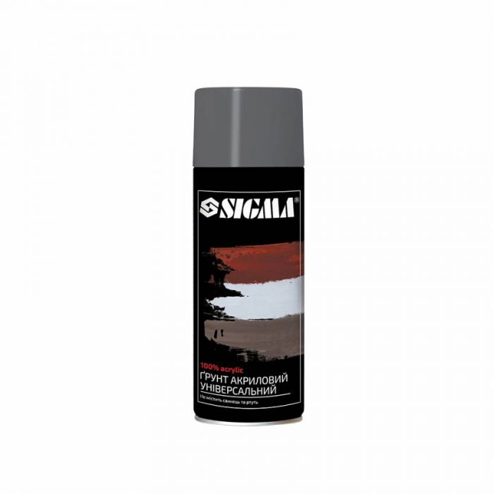 Ґрунт аерозольний акриловий 400мл RAL 9010 білий SIGMA (2737511)