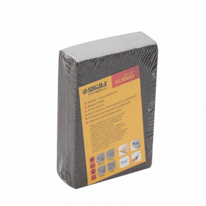 Губка шліфувальна чотиристороння 100х70х25мм P100 Sigma (9130661)