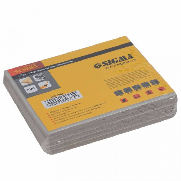 Губка шліфувальна одностороння 115х140мм P800 (5шт) Sigma (9130361)