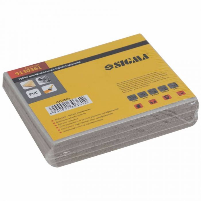 Губка шліфувальна одностороння 115х140мм P800 (5шт) Sigma (9130361)